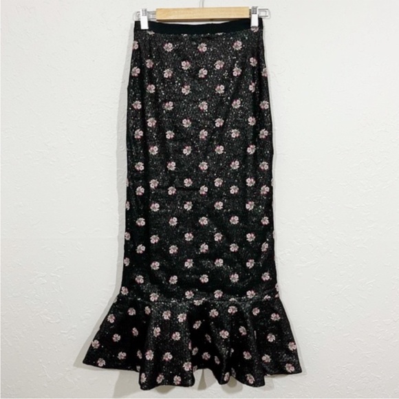 NWT Saloni Aidan sequined chiffon and embroidered point d'esprit flare s… - Picture 3 of 13